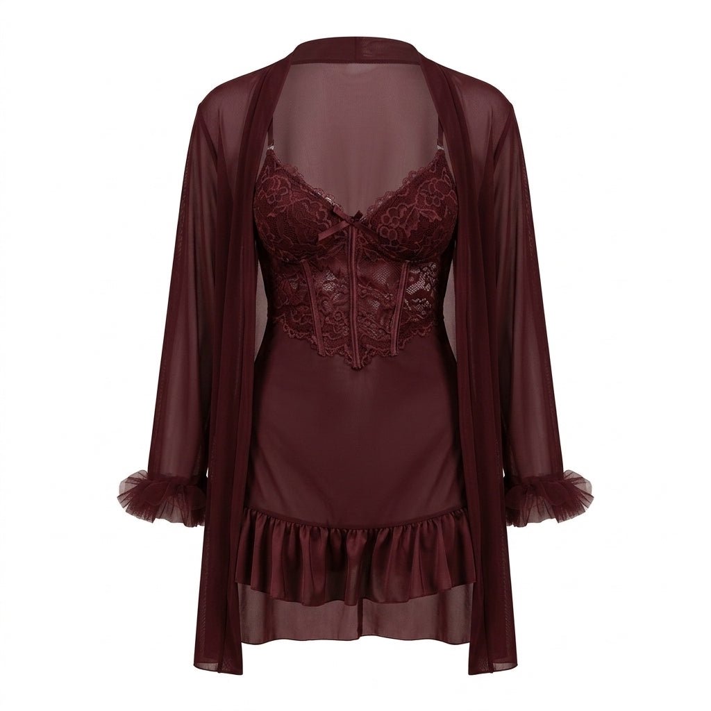 Lace Chemise and Robe Set