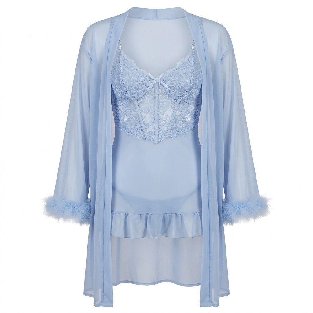 Lace Chemise and Robe Set