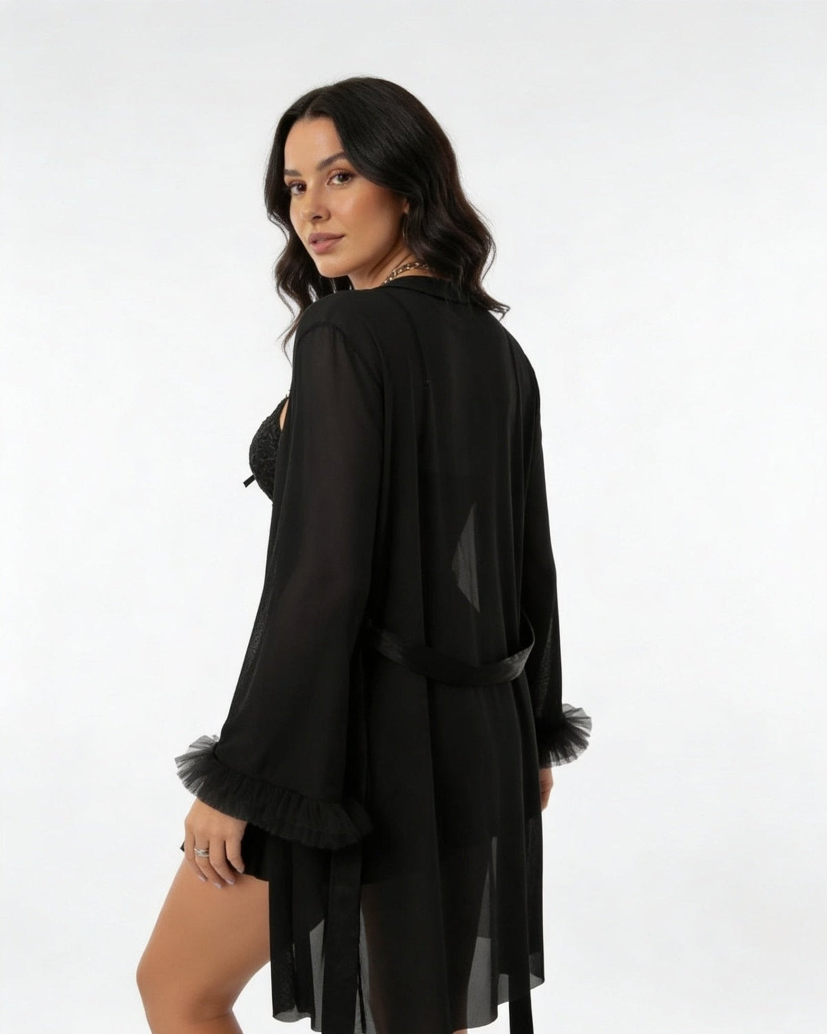Lace Chemise and Robe Set