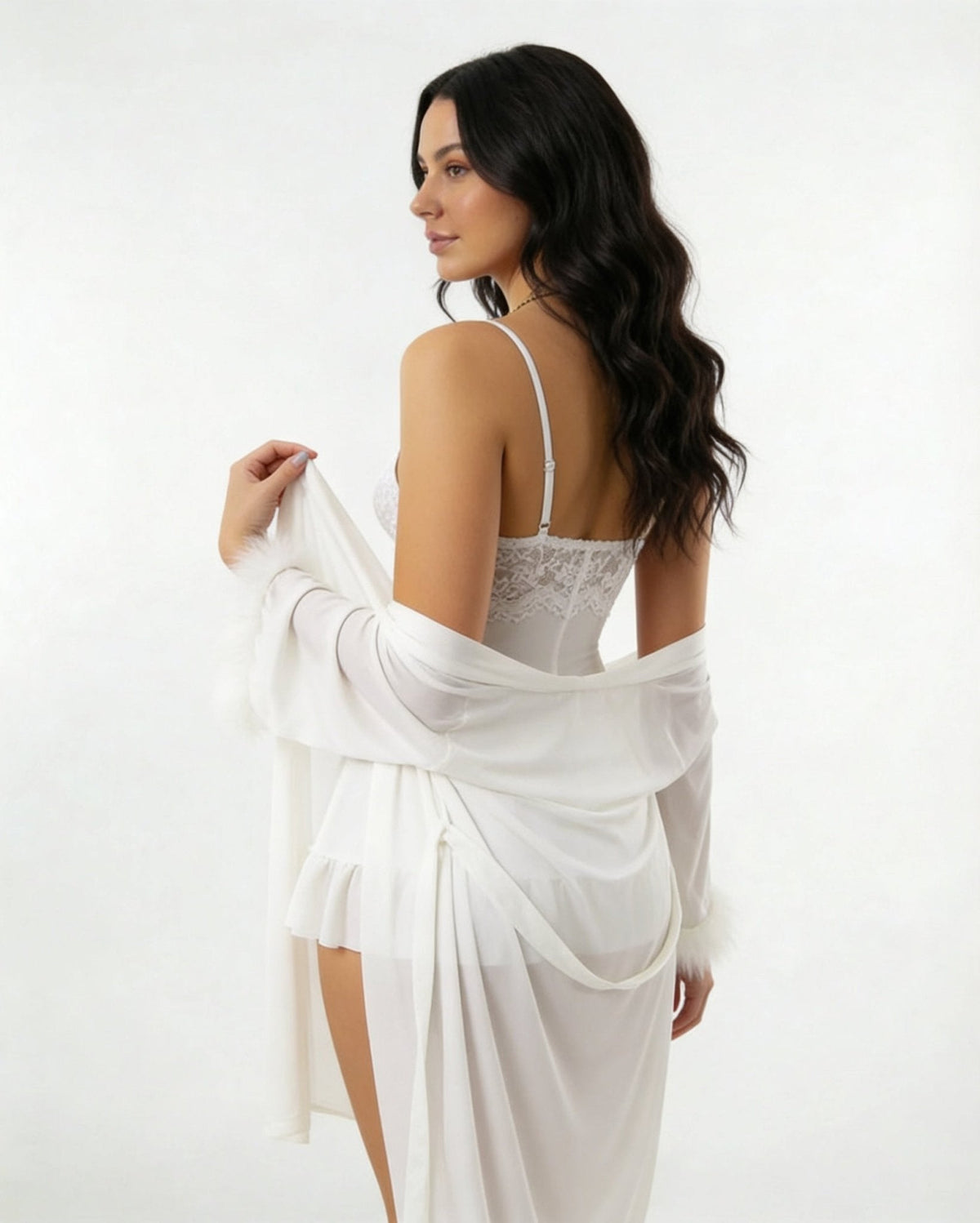 Lace Chemise and Robe Set