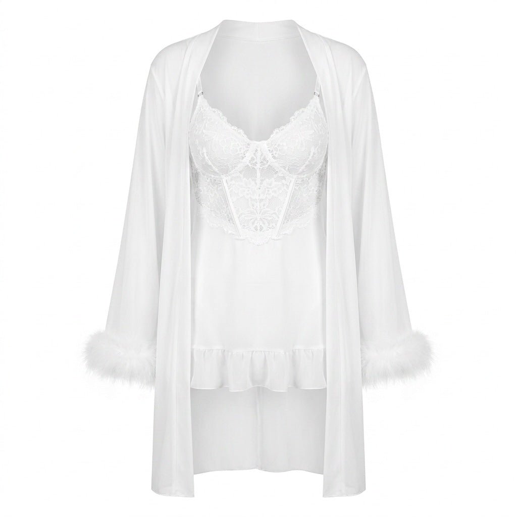 Lace Chemise and Robe Set