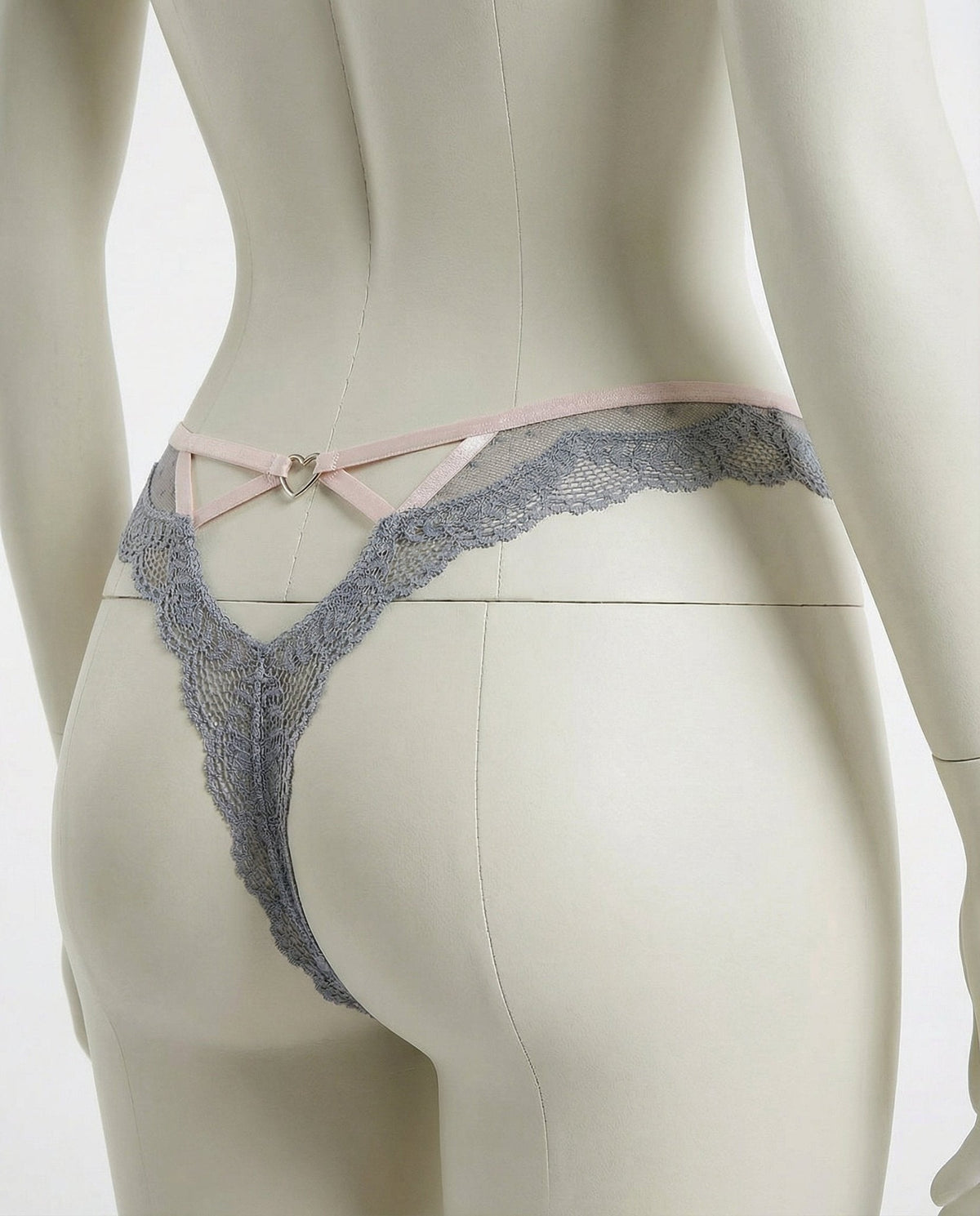 Lace Trim Brazilian Brief With Strappy Back