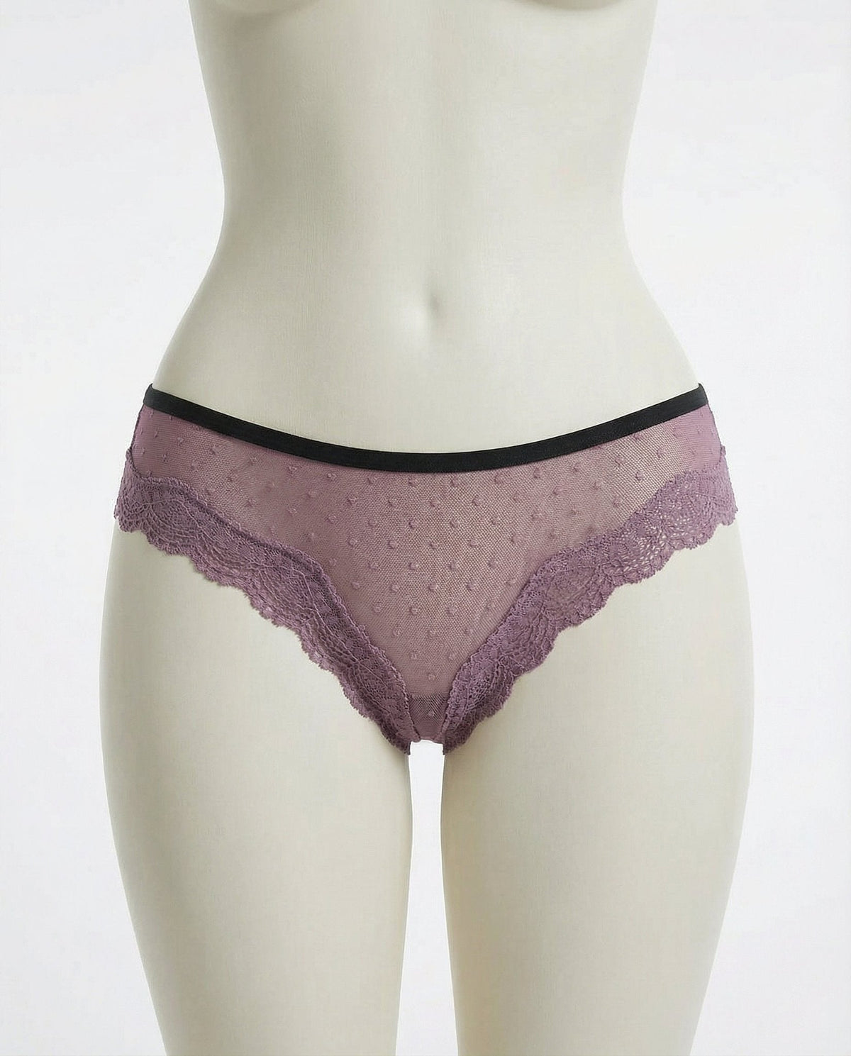 Lace Trim Brazilian Brief With Strappy Back