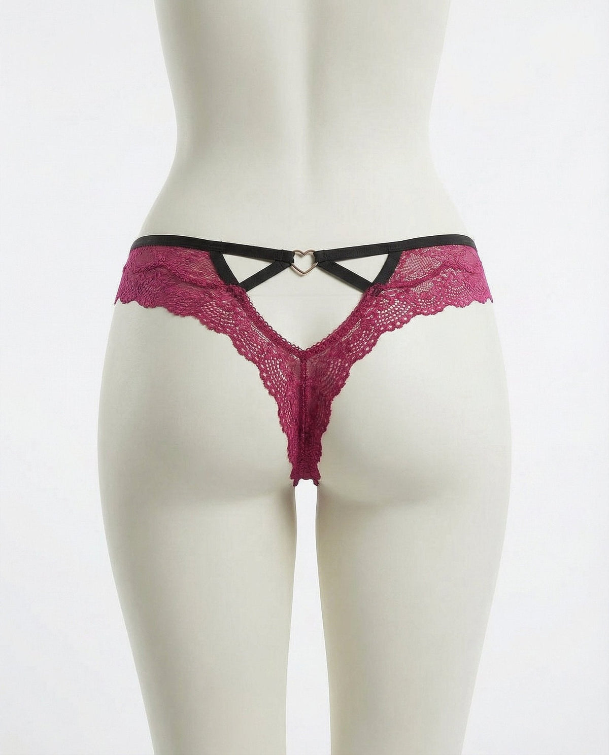 Lace Trim Brazilian Brief With Strappy Back