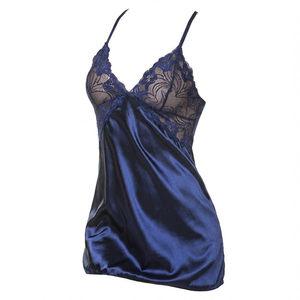 Lace Trim Chemise With Cross Back Straps