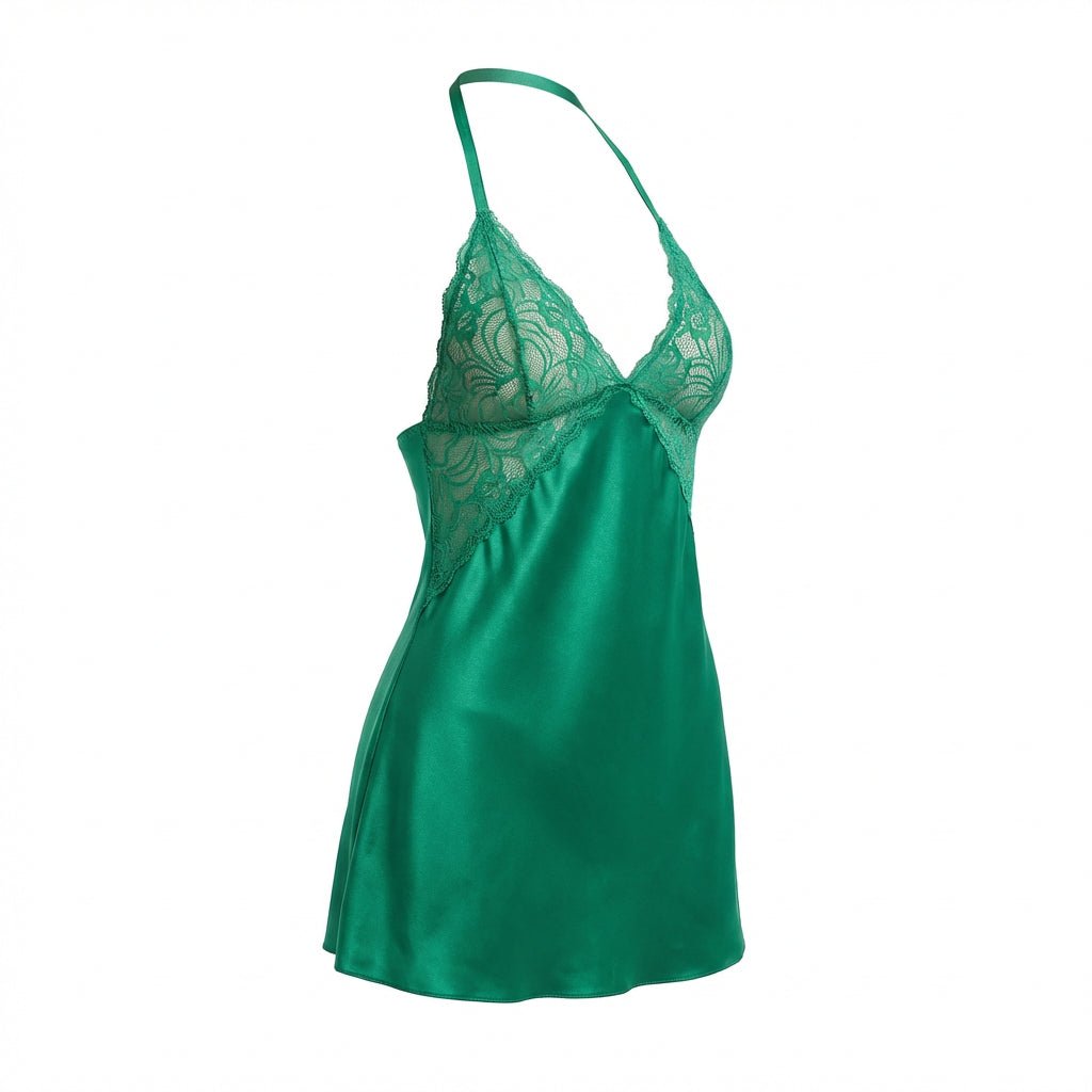 Lace Trim Chemise With Cross Back Straps