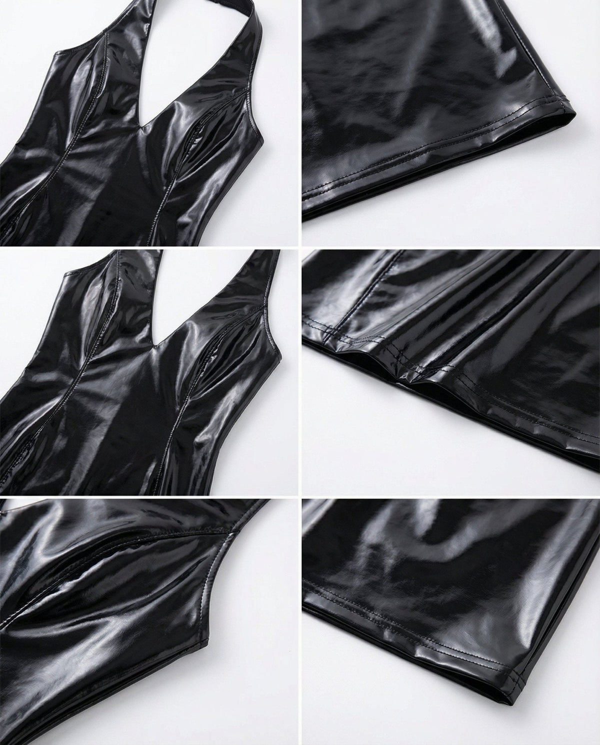 Latex Halter Neck Mini Dress