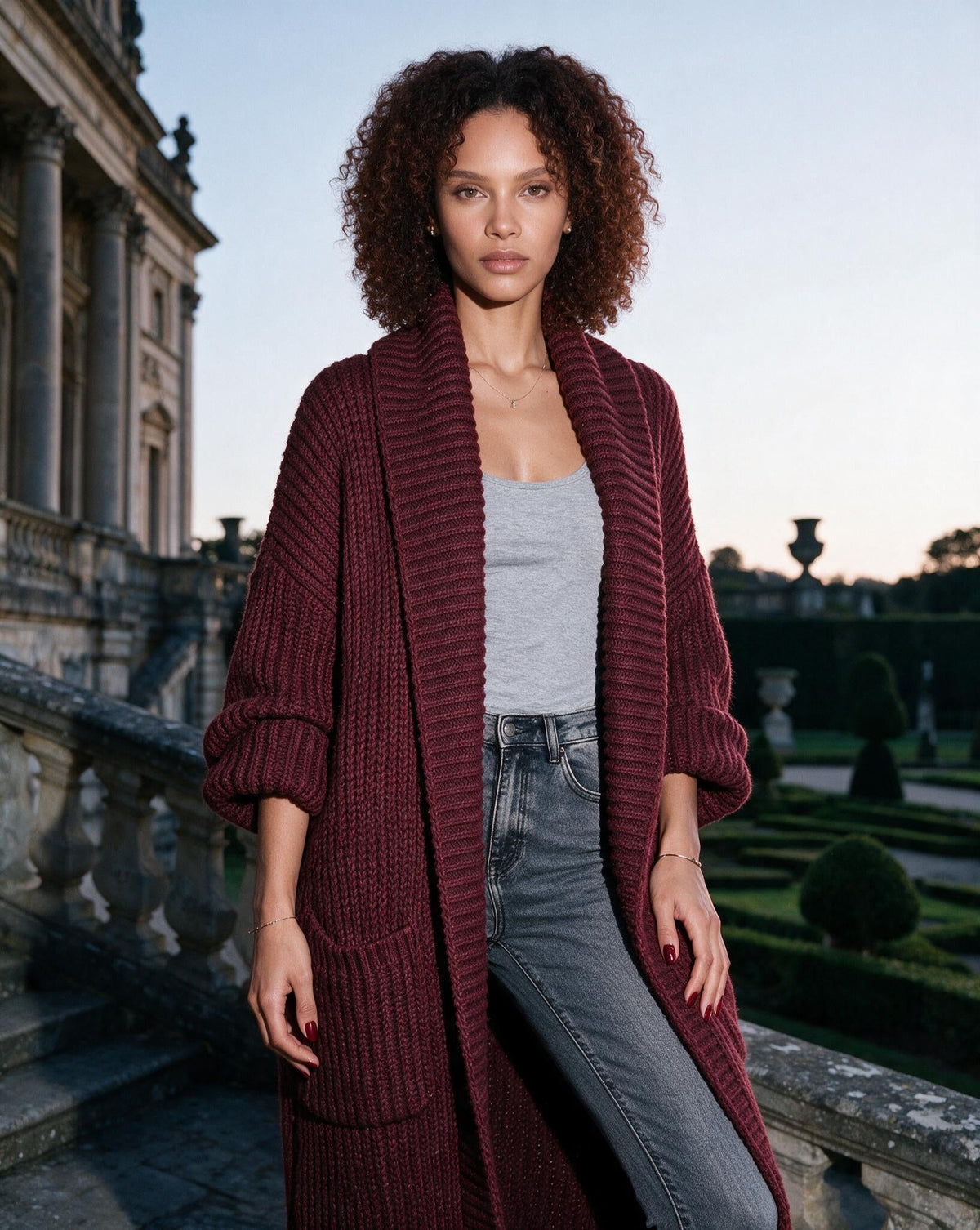 Oversized Open-Front Longline Cardigan