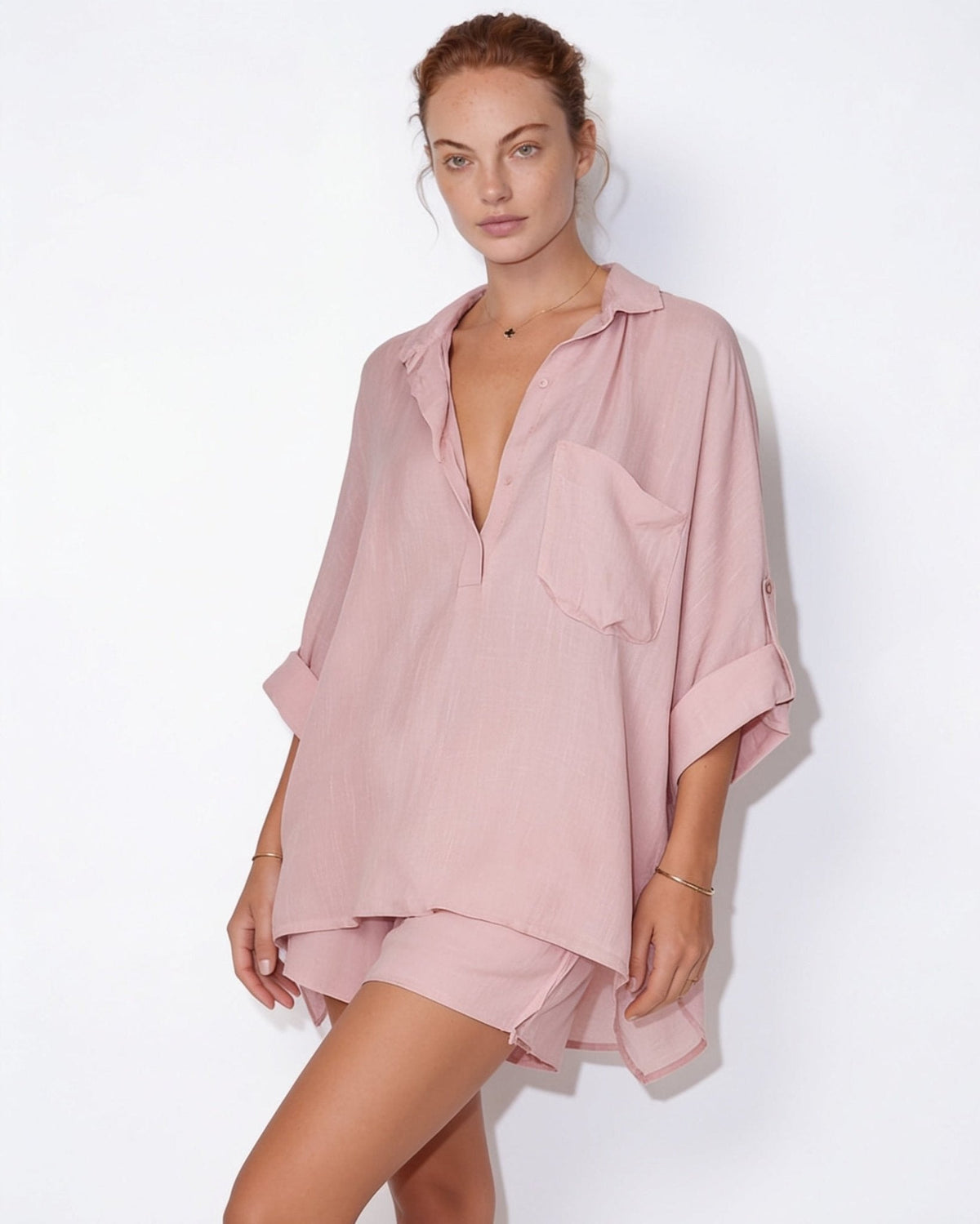 Oversized Linen Shirt Co-ord
