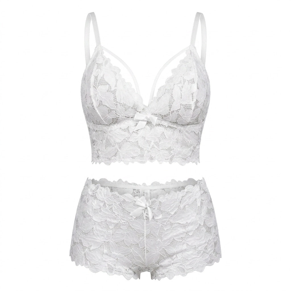 Plus Size Strappy Lace Lingerie Set