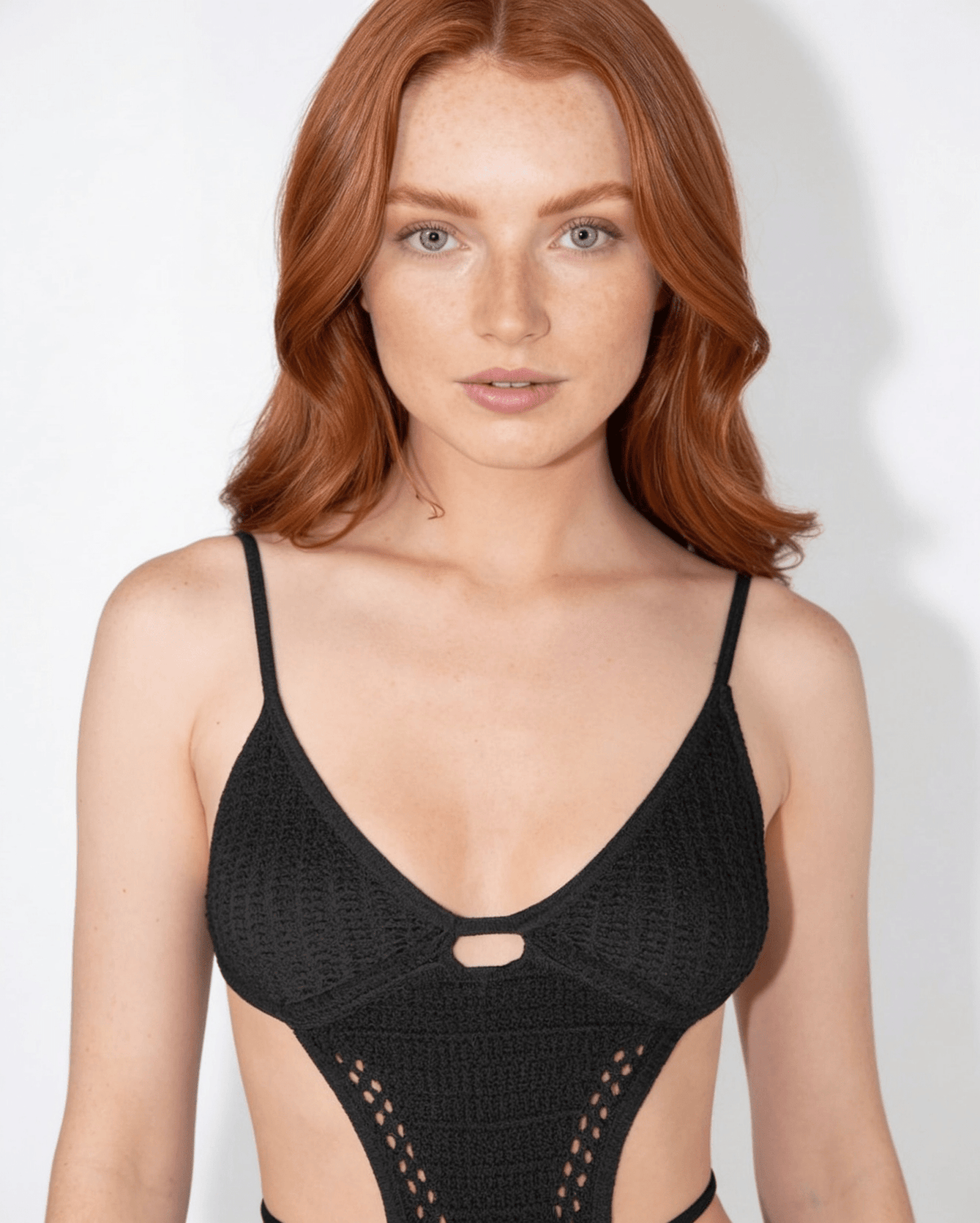 Pointelle Cut-Out Fishtail Maxi Dress