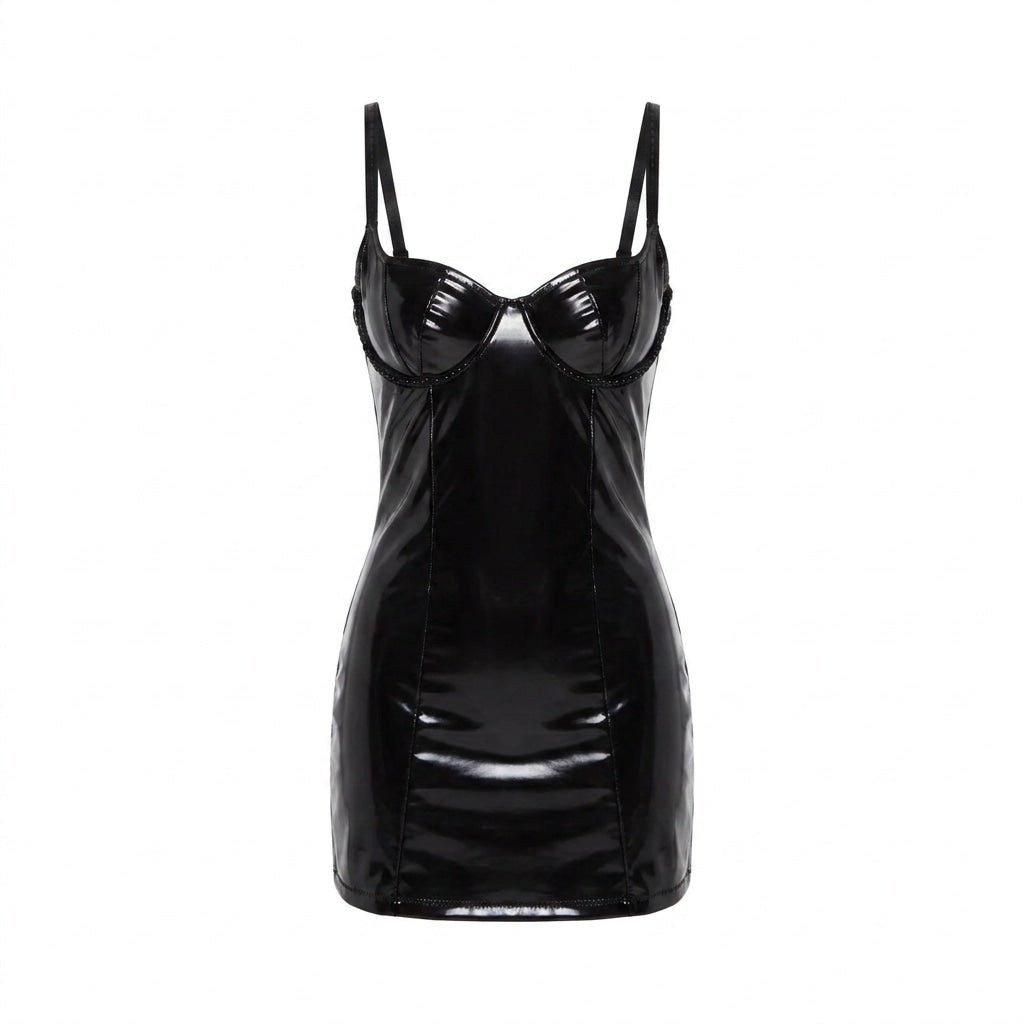 PVC Bustier Mini Dress