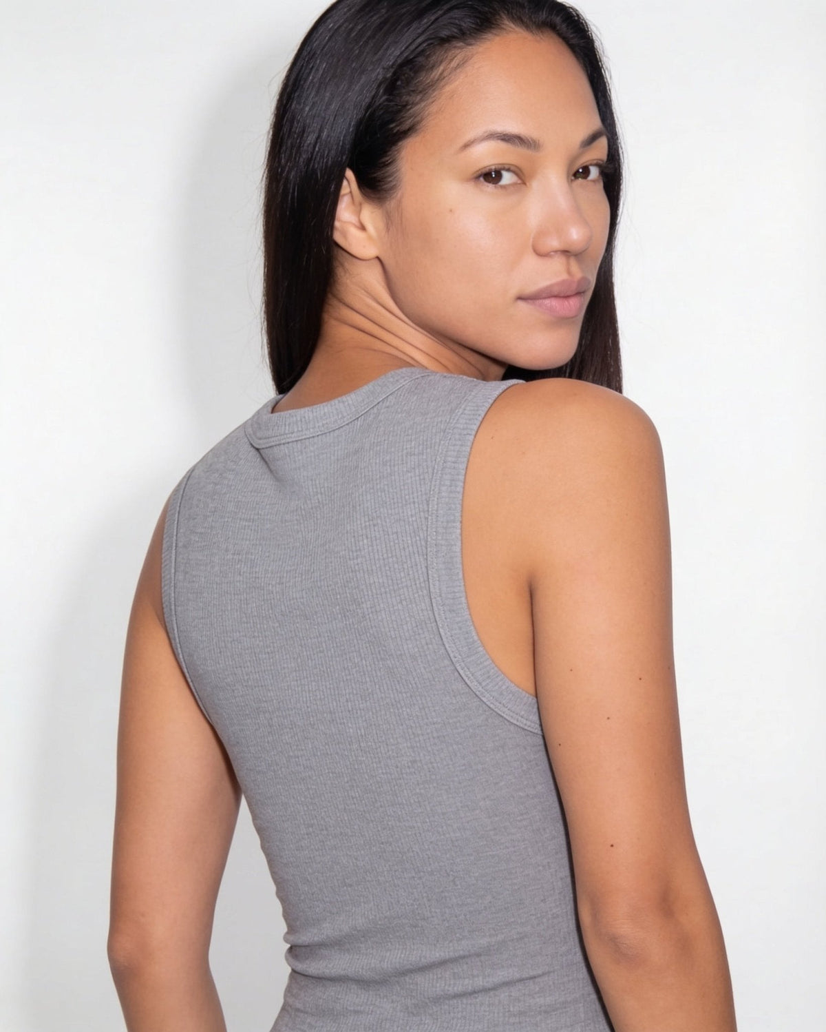 Ribbed Button-Front Tank
