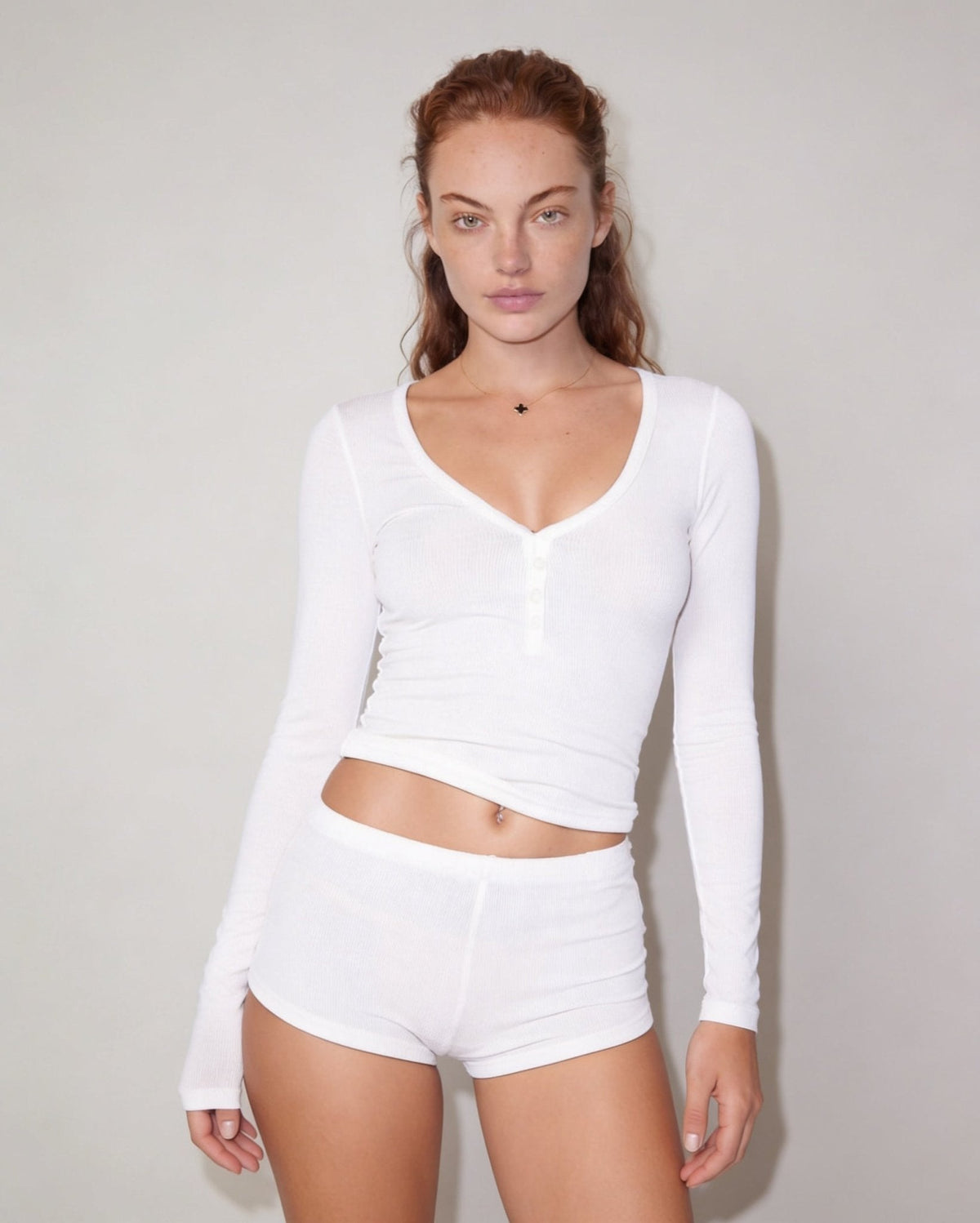 Ribbed Henley Pyjama Set