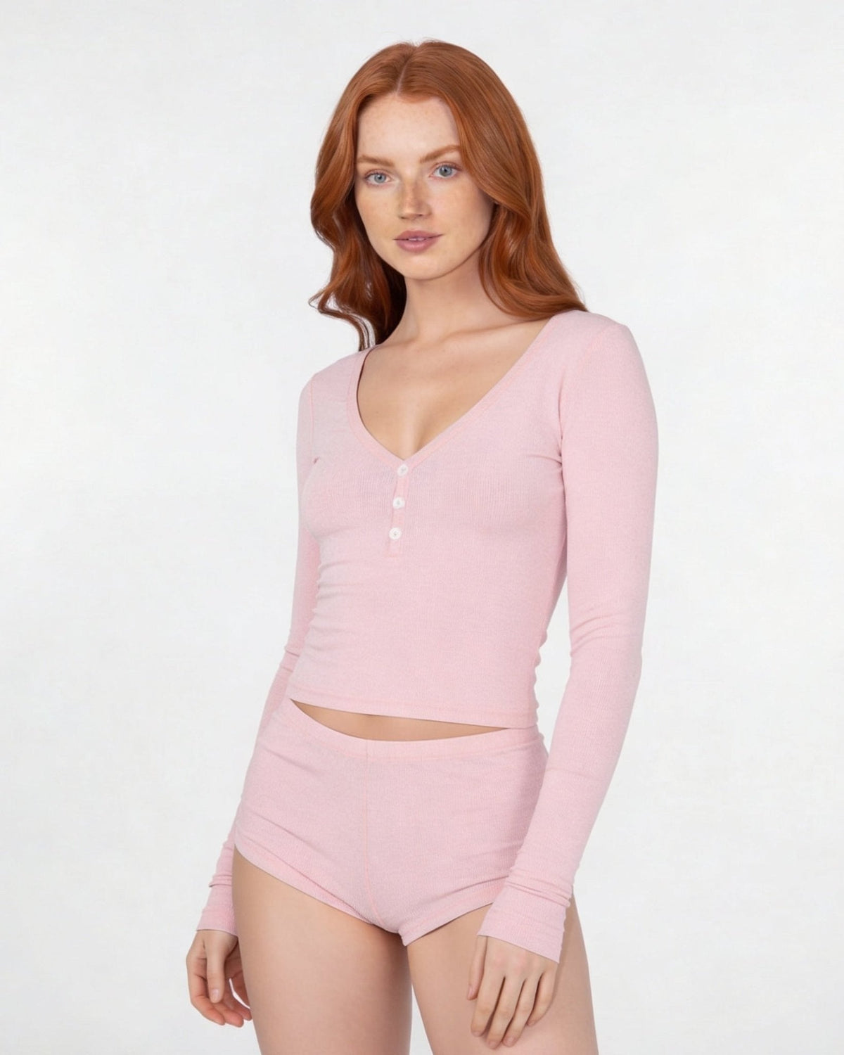 Ribbed Henley Pyjama Set