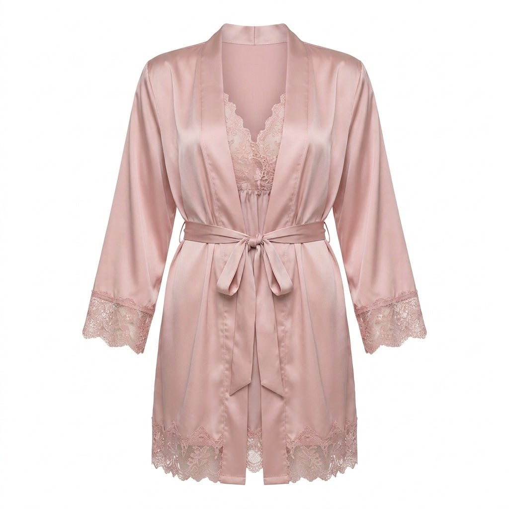 Satin Chemise Robe Set