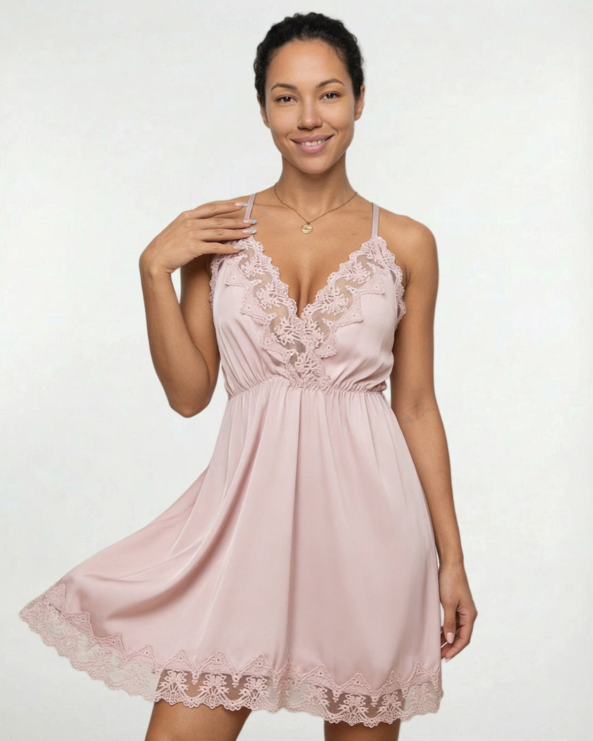 Satin Chemise Robe Set