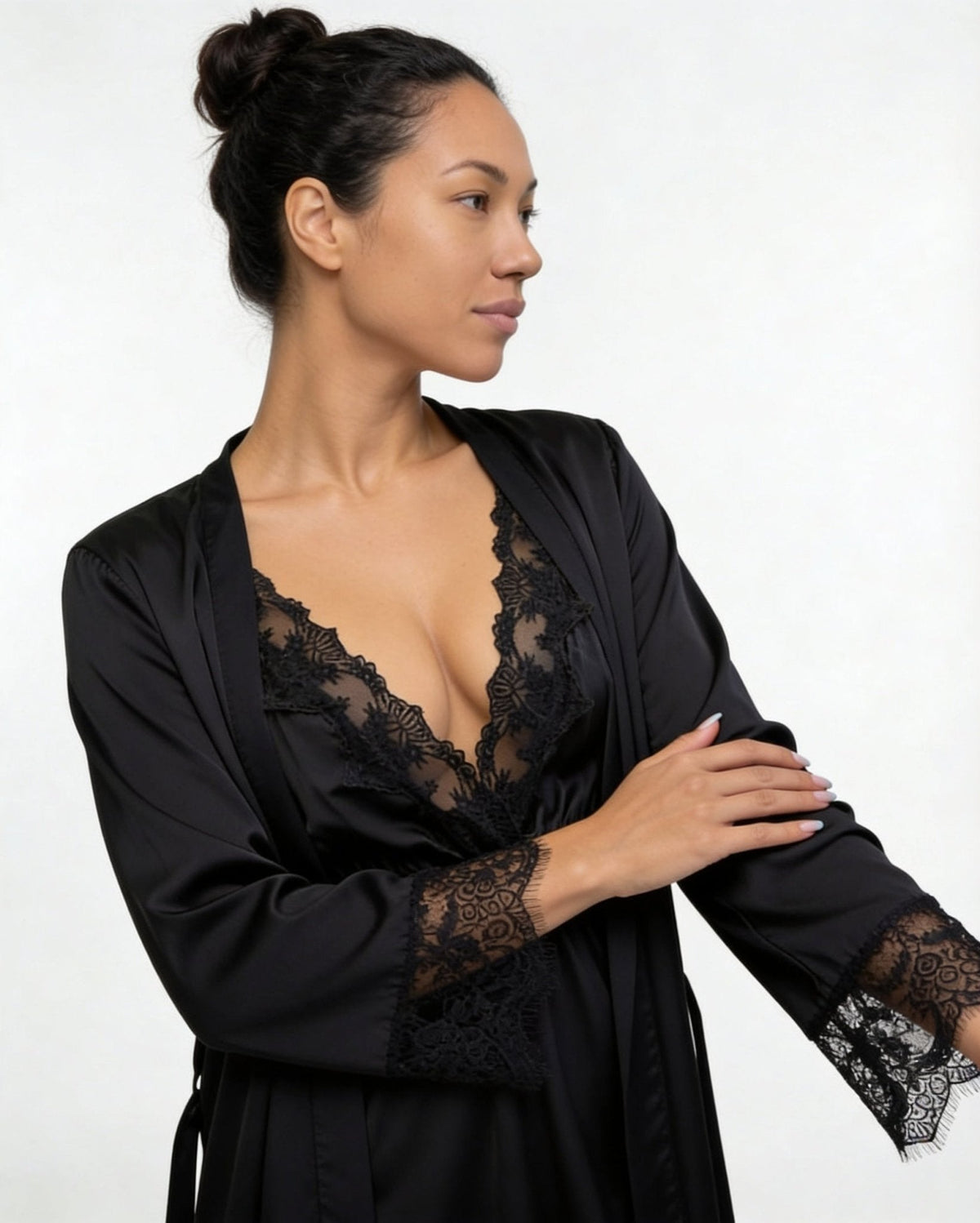 Satin Chemise Robe Set