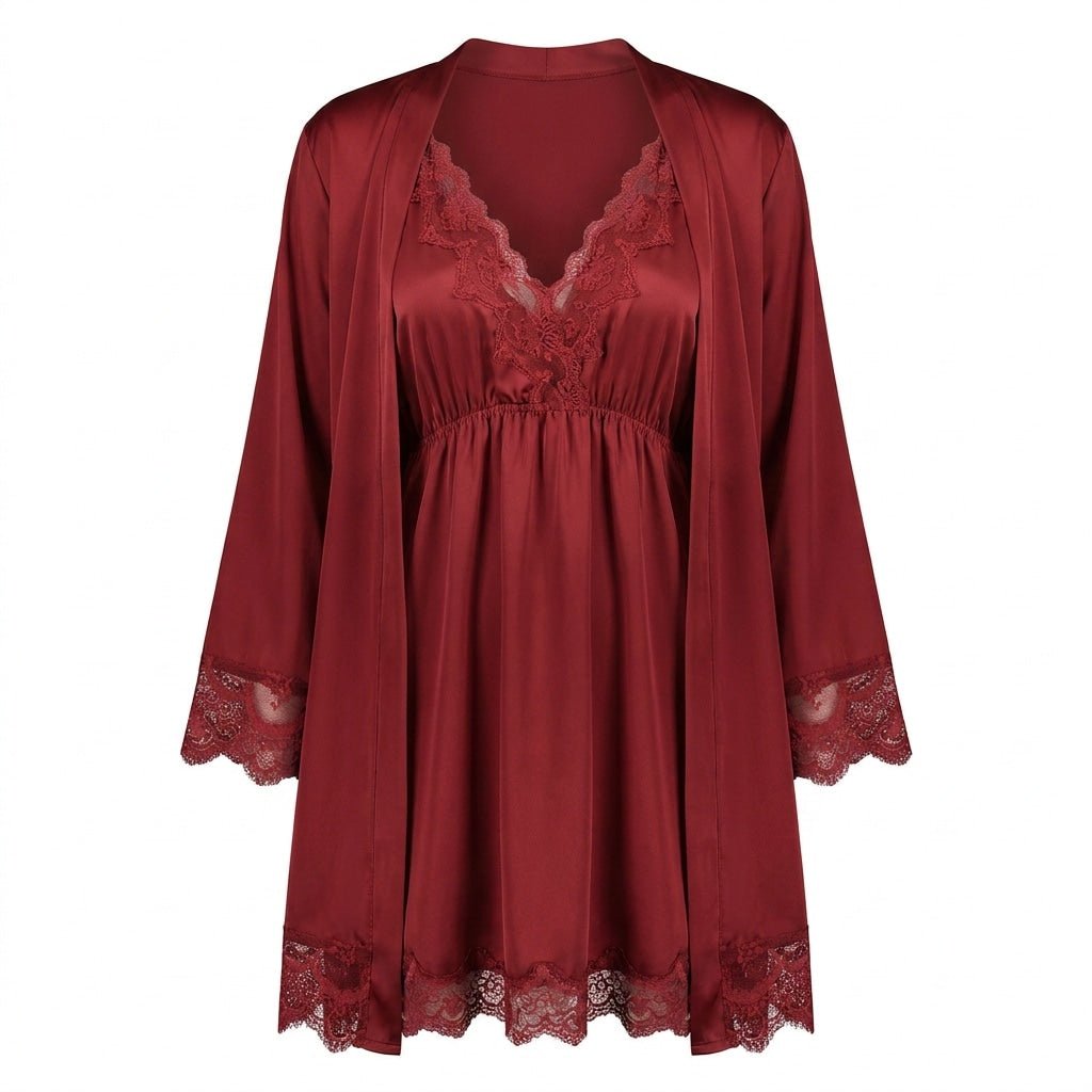 Satin Chemise Robe Set