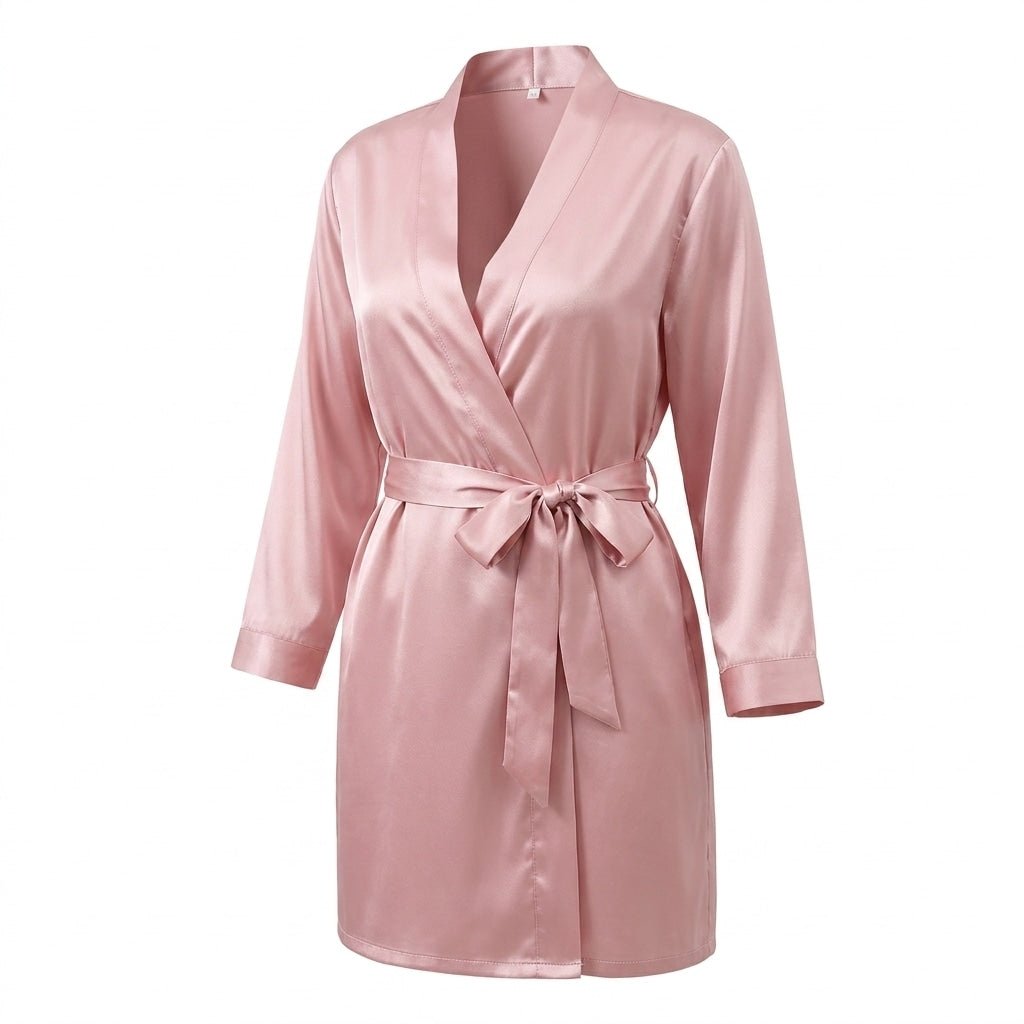 Satin Wrap Robe With Belt