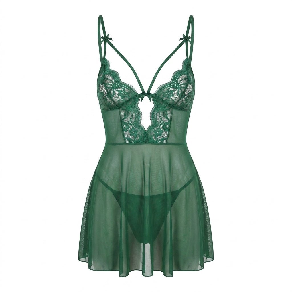Strappy Lace Mesh Babydoll