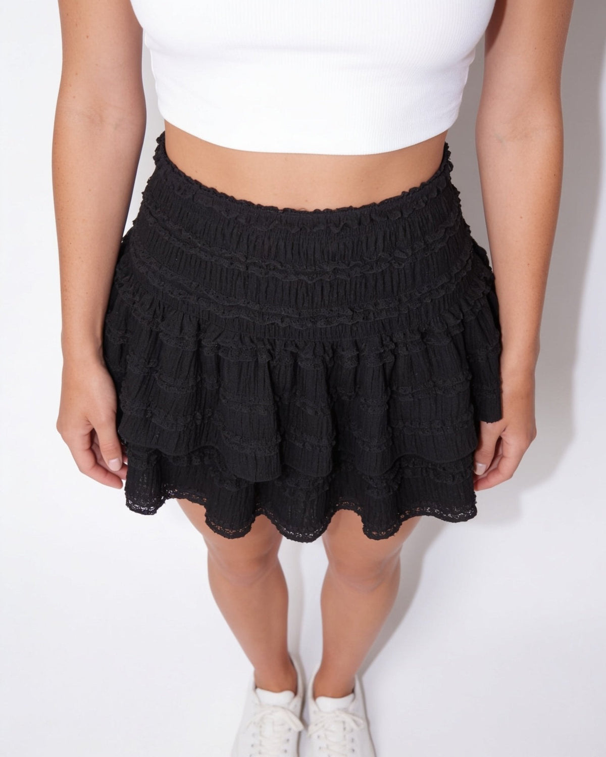 Tiered Ruffle Mini Skirt