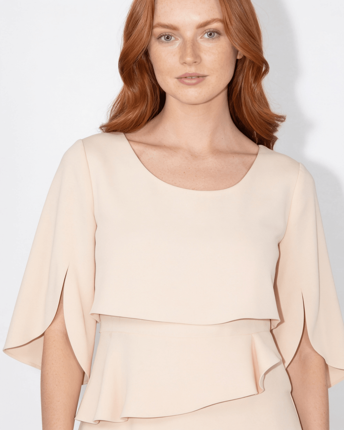 Tiered Ruffle Scoop-Neck Occasion Dress