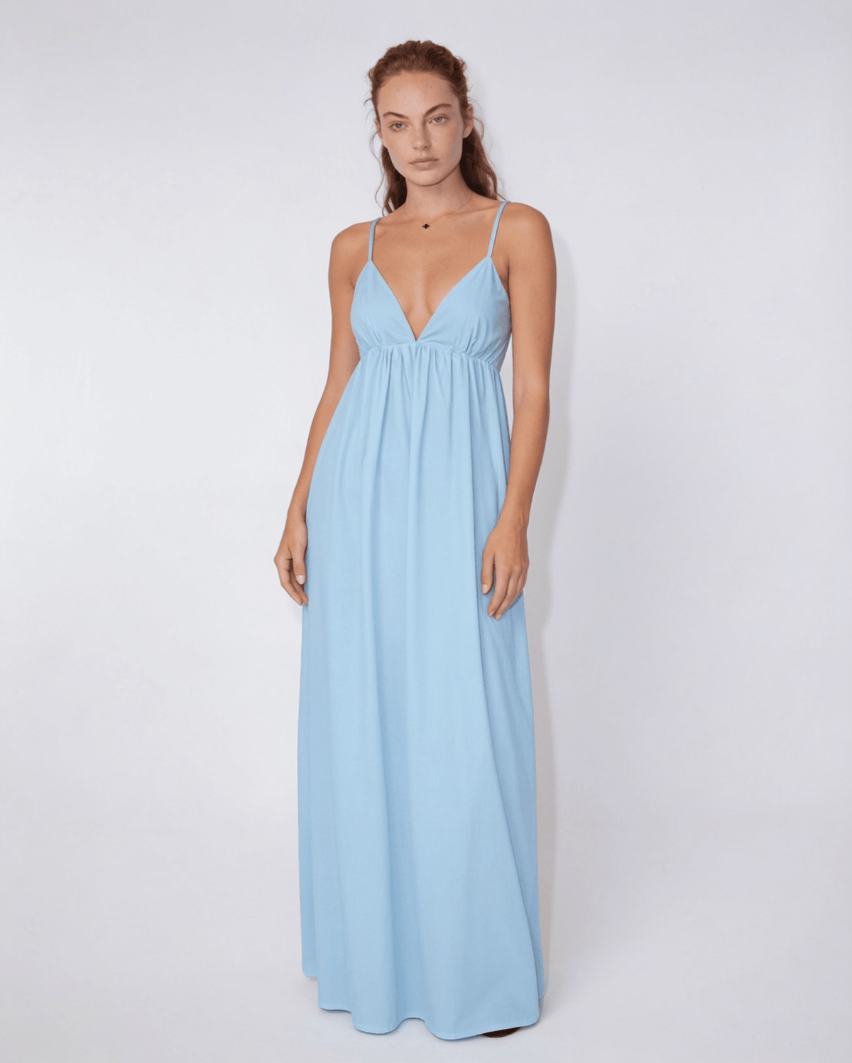 V-Neck Spaghetti-Strap Empire Waist Maxi Dress